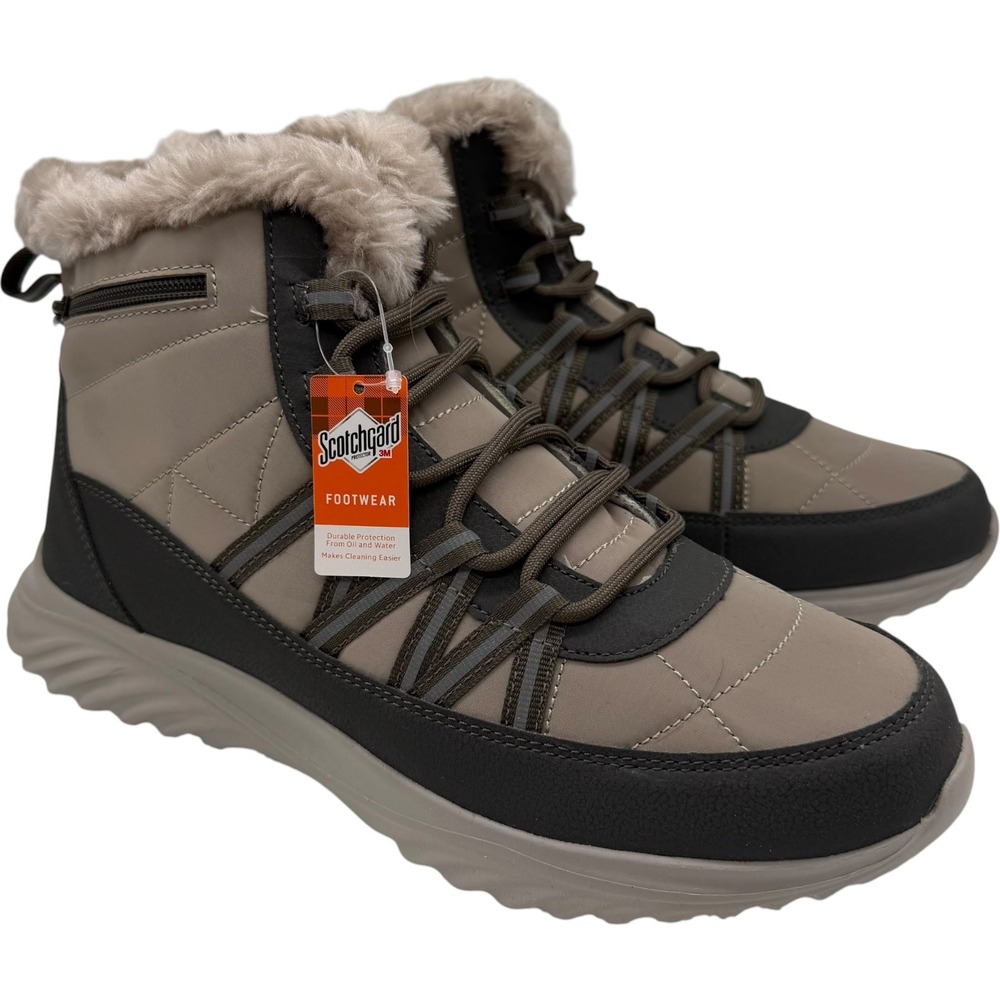 Cheeks Fit Body Winter Boots Scotchgard Faux Fur Taupe Size 9 New